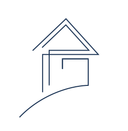 Logo der Kanzlei - Ein minimalistisches, dunkelblaues Linienzeichnung eines Hauses